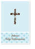 Kommunion, Ornamentenkreuz, hellblau