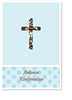 Ornament, Kreuz, blau, Punkte, Konfirmation, Einladung