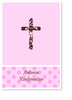 Ornament, Kreuz, rosa, Punkte, Konfirmation, Einladung