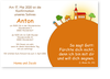 konfirmation, orange, einladung, welt