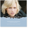 Konfirmation, Einladung, Kalligrafie, Blau