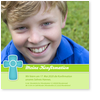 Konfirmation, Einladung, Kreuz, verspielt, gr�n, t�rkis