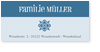 Adressetikett, Ornament, Blau