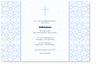 Einladung, Kommunion, Konfirmation, Ornament, Kreuz, blau, Junge