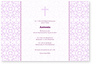 Einladung, Kommunion, Konfirmation, Ornament, Kreuz, flieder, M�dchen