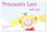 Geburtstagseinladung, Prinzessin, hellblau