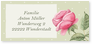 Adressetikett, Rose, grün, weiße punkte