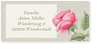 Adressetikett, Rose, gemalt, taupe