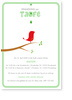 Taufe, Einladung, V�gelchen, gr�n
