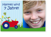 Traktor, bunt, Kindergeburtstag, Junge, Wiese