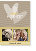 zwei herzen, goldene hochzeit, gelb, einladungskarte