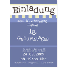 Jahrestag des Geburtstags - Blau
