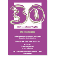 30. Geburtstag Violett  