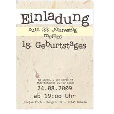 Jahrestag des Geburtstags - Geschöpftes Papier