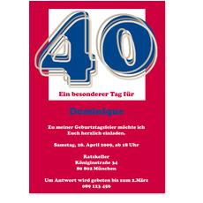 40. Geburtstag Rot/Blau