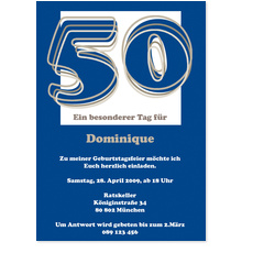 50. Geburtstag Dunkelblau