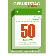 Abreißkalender in Grün
