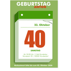 Abreißkalender in Grün