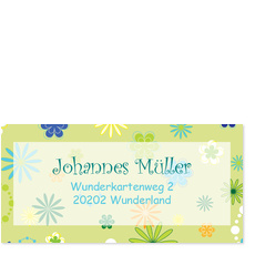 Adressaufkleber - Flower Power - Gr�n