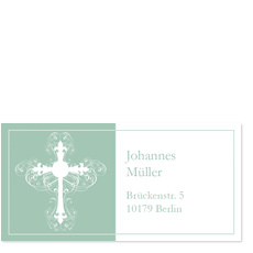 Ornamentkreuz in Mintgr�n