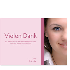 Dankekarte von Konfirmandin