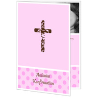 Kreuz mit rosa Pünktchen 