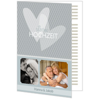 Zwei Herzen in Silbergrau