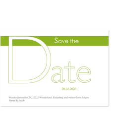 Dezenter Streifen Grün: Save the Date