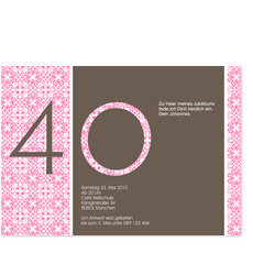 40. Geburtstag - Rosa