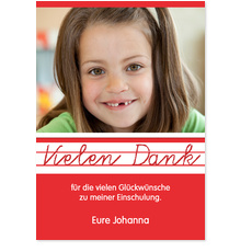 Dankeskarte in Rot