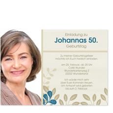 Elegante Einladung zum 50. Geburtstag