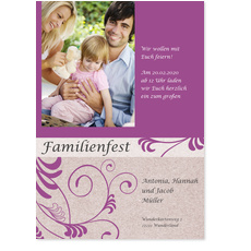 Familiengrüße Floral - Lila