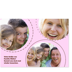 Kreise mit  Naht - Rosa