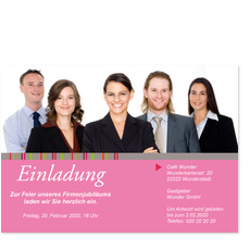 Einladung - Rosa mit Foto