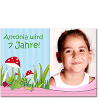 Kleiner Frosch mit Gl�ckspilz