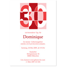 30. Geburtstag Rot