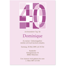40. Geburtstag Violett