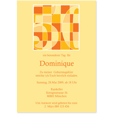 50. Geburtstag Orange