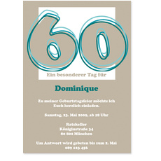 Formvollendete Einladungskarte zum 60.