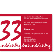 Geburtstagszahl - Rot