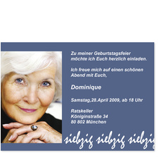 Fliederfarbene Einladung zum 70.