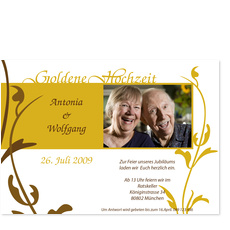 Umrankte Karte zur Goldenen Hochzeit