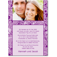 Hochzeitseinladung: Violett