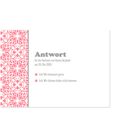 Ornamenttapete in Lachs - Antwort
