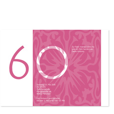 60. Geburtstag - Ornament in Rosa