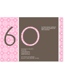 60. Geburtstag - Modern - Rosa