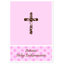 Ornamentkreuz mit P�nktchen in Rosa
