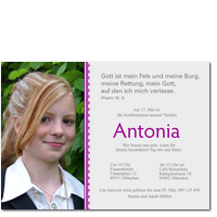 Einladung zur Konfirmation: M�dchen