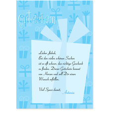 Geschenkgutschein - Hellblau