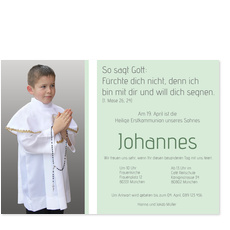 Jungen: Einladung zur Kommunion